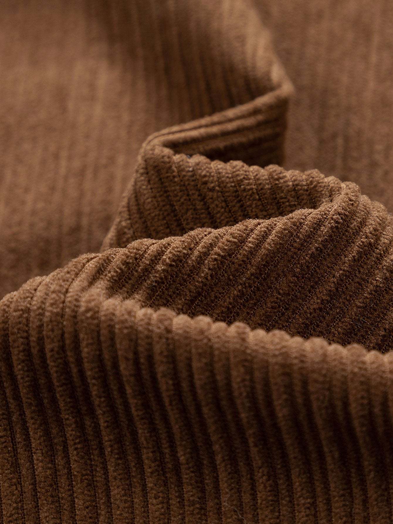 Funnel Neck Zipped Corduroy Jacket-Mitchell Shoes