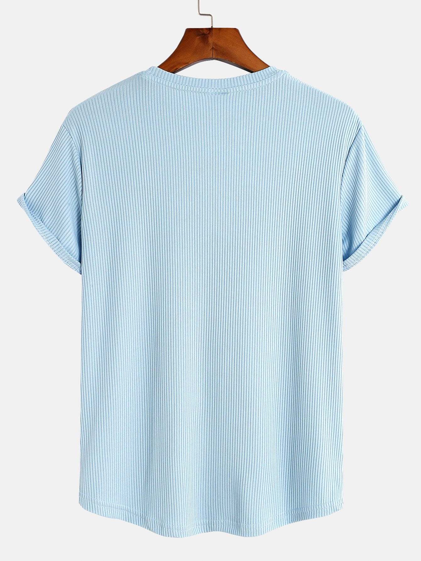 Muscle Fit Arc Hem Textured T-Shirt-Mitchell Shoes