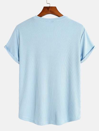 Muscle Fit Arc Hem Textured T-Shirt-Mitchell Shoes