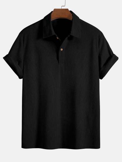 Short Sleeve Corduroy Polo Shirt & Corduroy Shorts-Mitchell Shoes