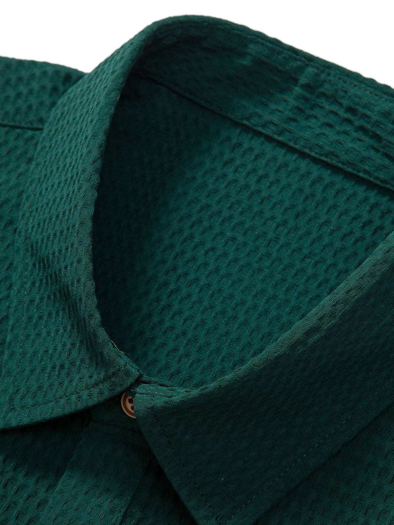 Waffle Polo Collar Shirt With Pocket-Mitchell Shoes