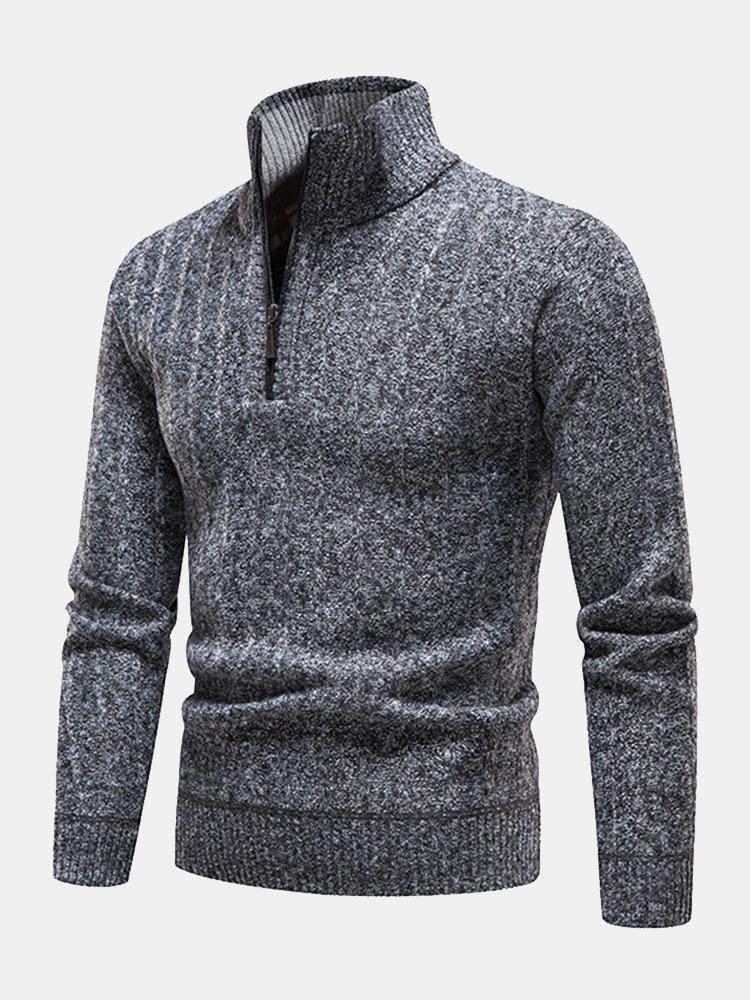 Textured Quarter Zip Sweater-Mitchell Shoes