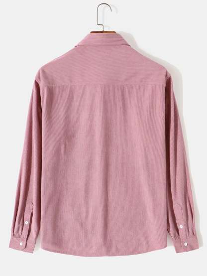 Long Sleeve Flap Pocket Corduroy Shirt-Mitchell Shoes