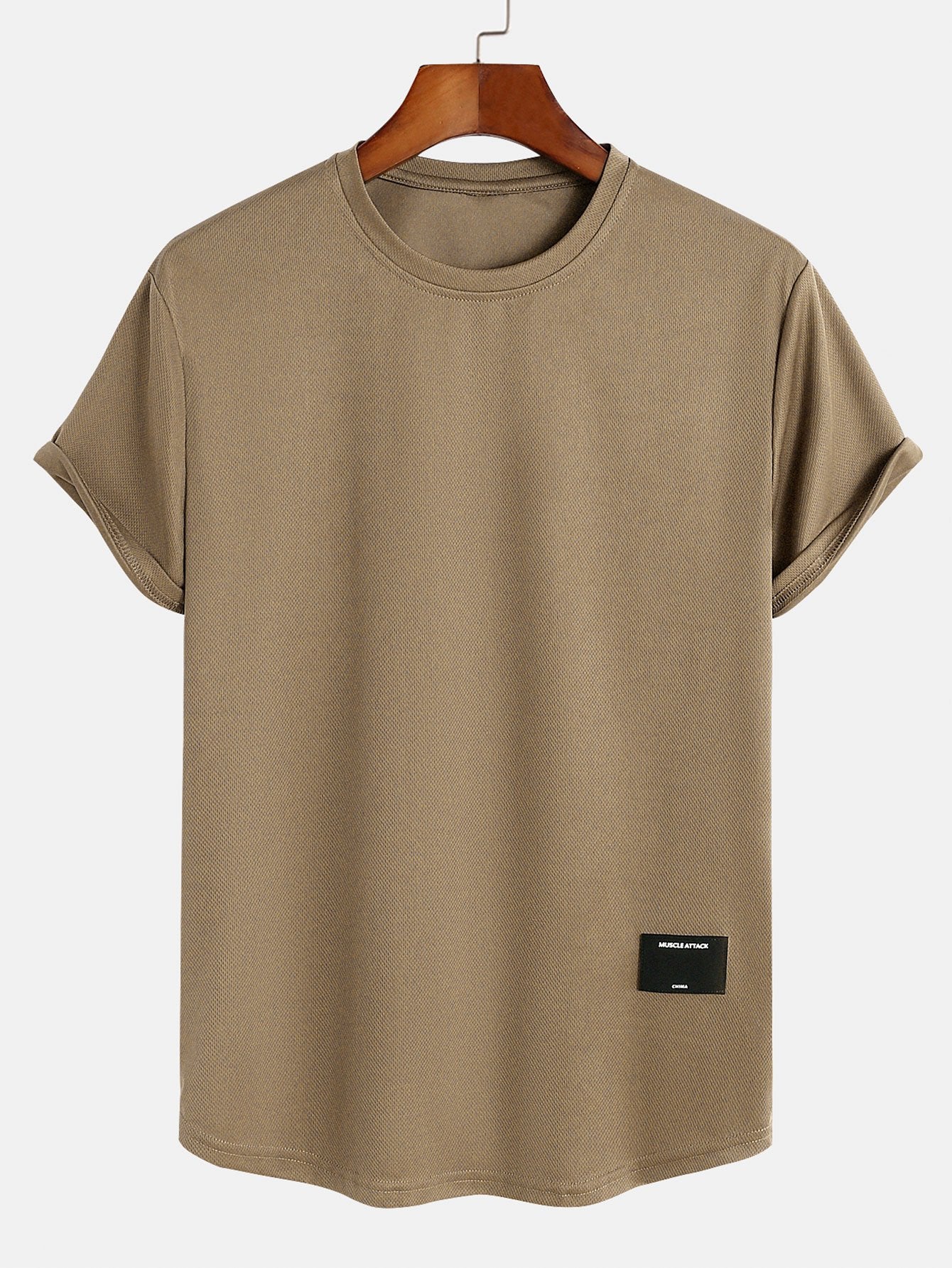 Muscle Fit Arc Hem Mesh T-Shirt-Mitchell Shoes
