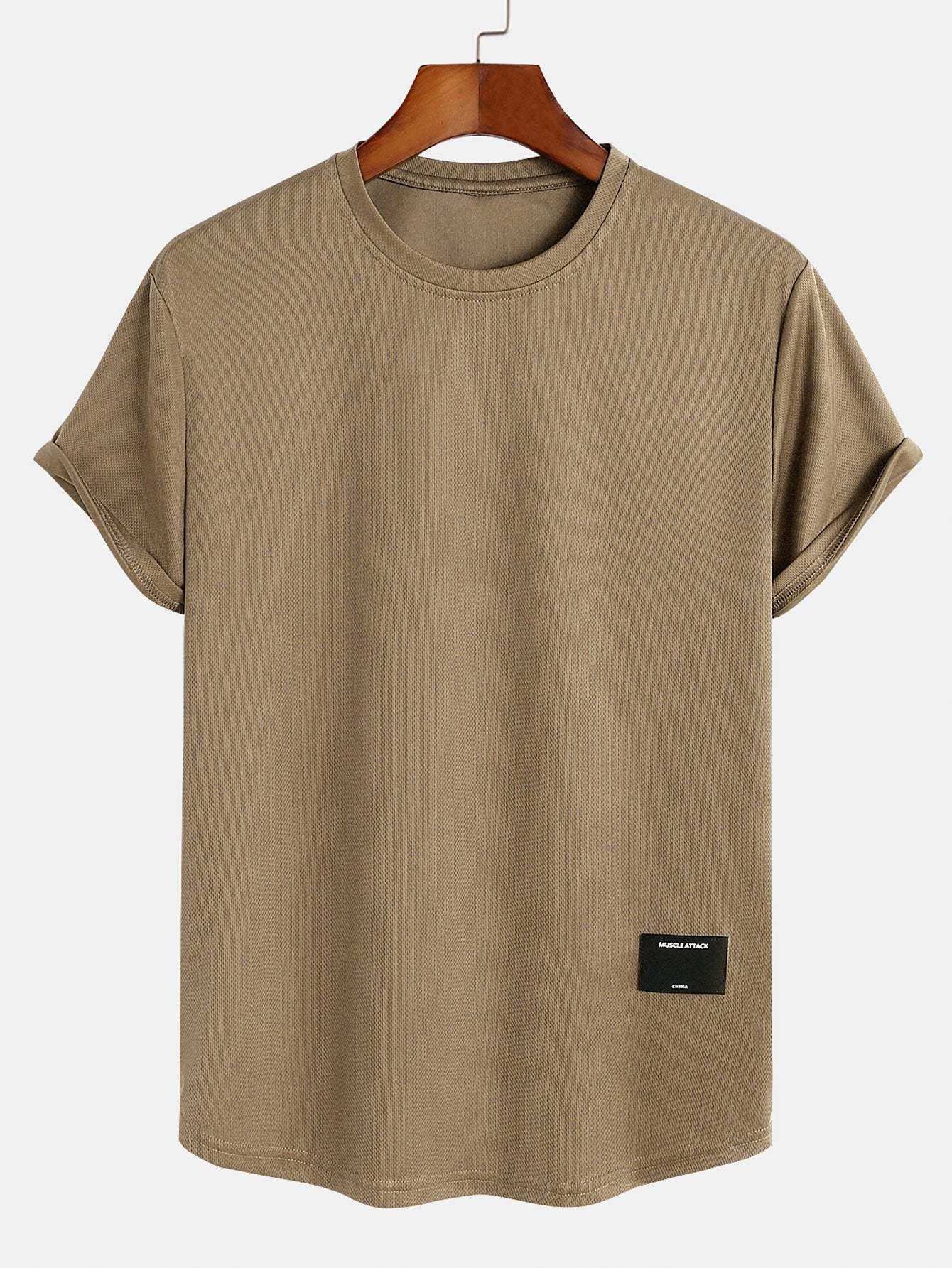 Muscle Fit Arc Hem Mesh T-Shirt-Mitchell Shoes