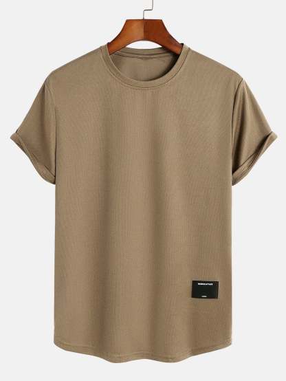 Muscle Fit Arc Hem Mesh T-Shirt-Mitchell Shoes