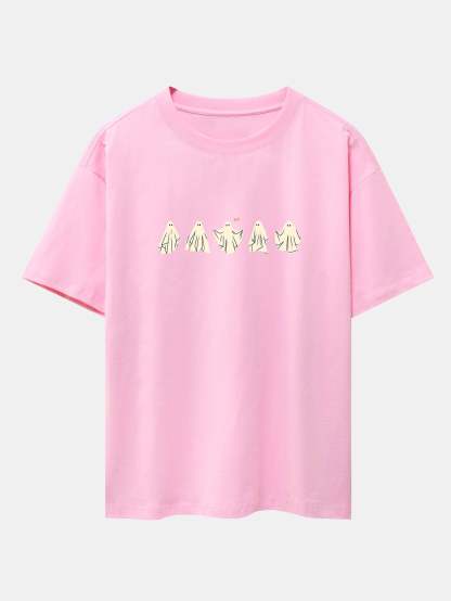 Ghost Print Heavy Weight Drop Shoulder Oversize T-Shirt-Mitchell Shoes