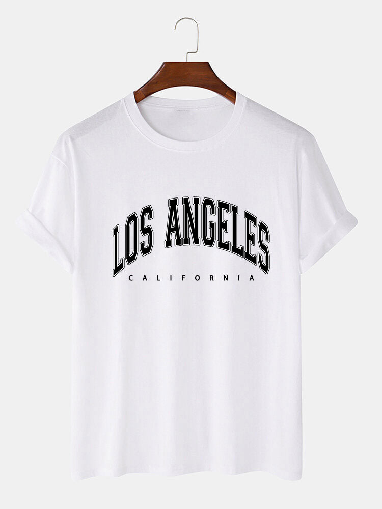 Los Angeles Print T-Shirt & Mid Length Shorts-Mitchell Shoes