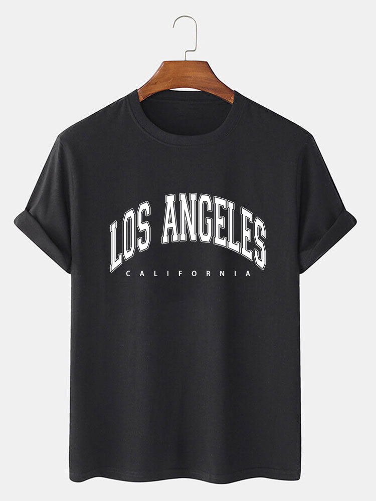 Los Angeles Print T-Shirt & Mid Length Shorts-Mitchell Shoes