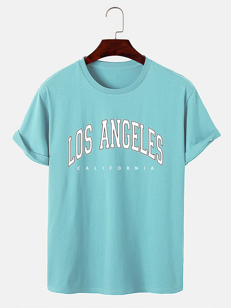 Los Angeles Print T-Shirt & Mid Length Shorts-Mitchell Shoes