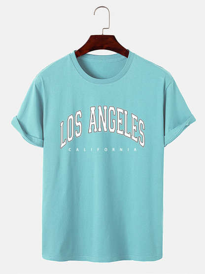 Los Angeles Print T-Shirt & Mid Length Shorts-Mitchell Shoes