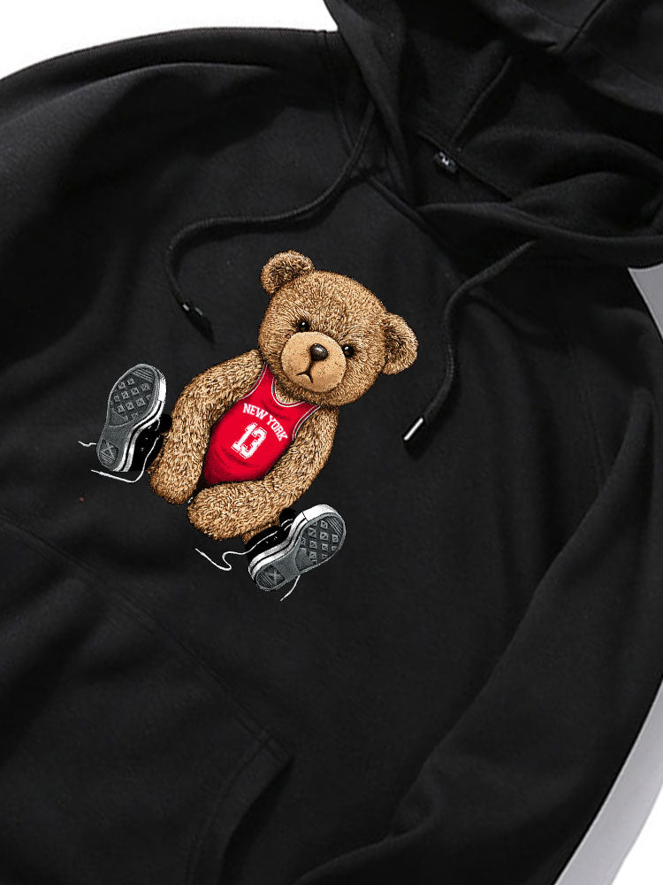 New York Bear Print Hoodie & Jogger Pants-Mitchell Shoes