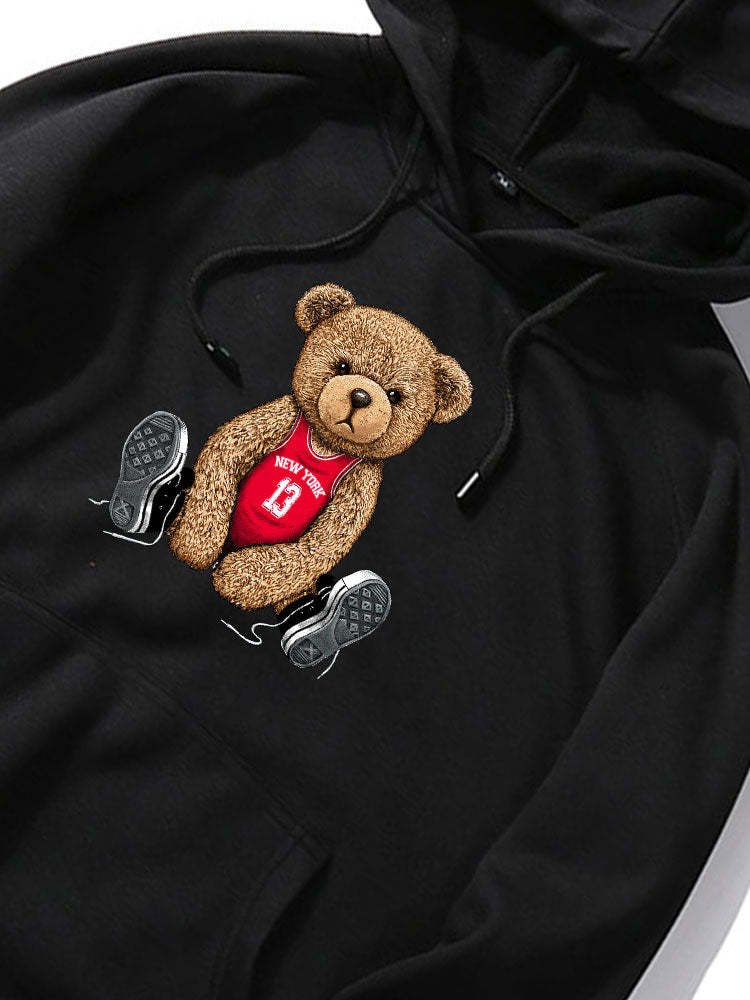 New York Bear Print Hoodie & Jogger Pants-Mitchell Shoes
