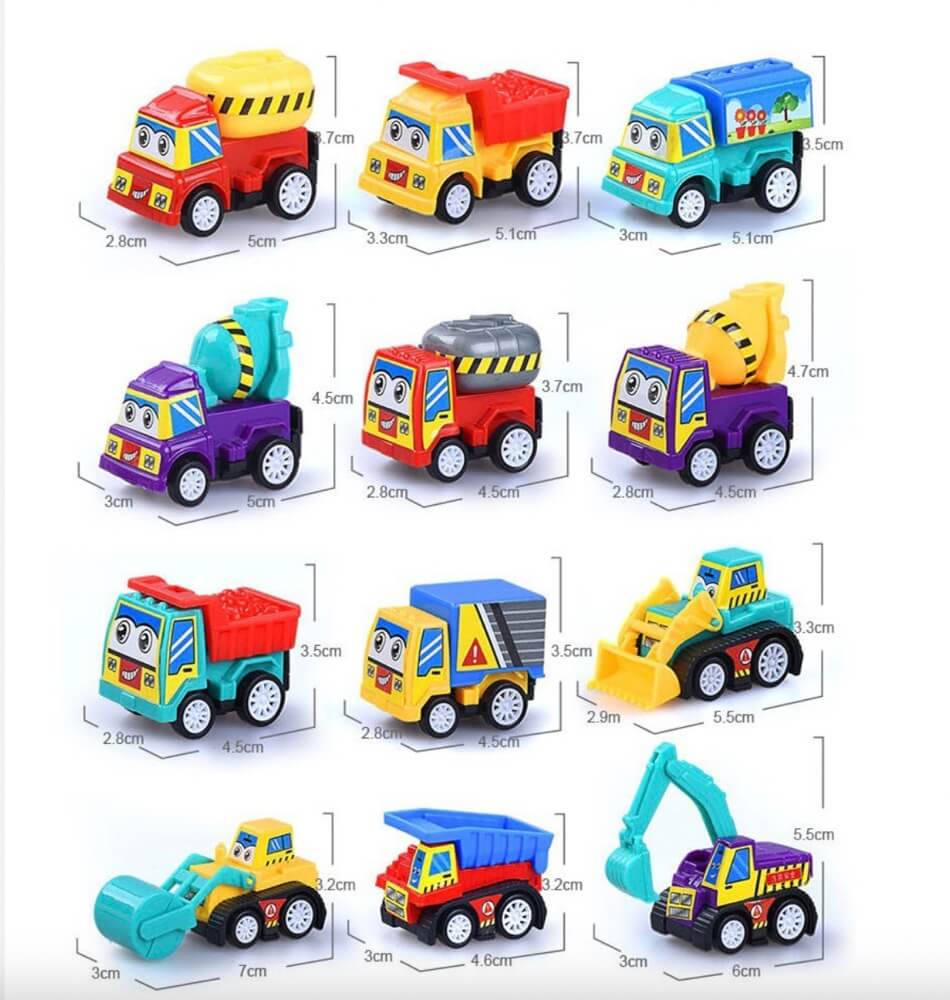 Easter Eggs Filled With Pullback Construction Vehicles, Cute Animals, Dinosaurs, Jewelry pieces
