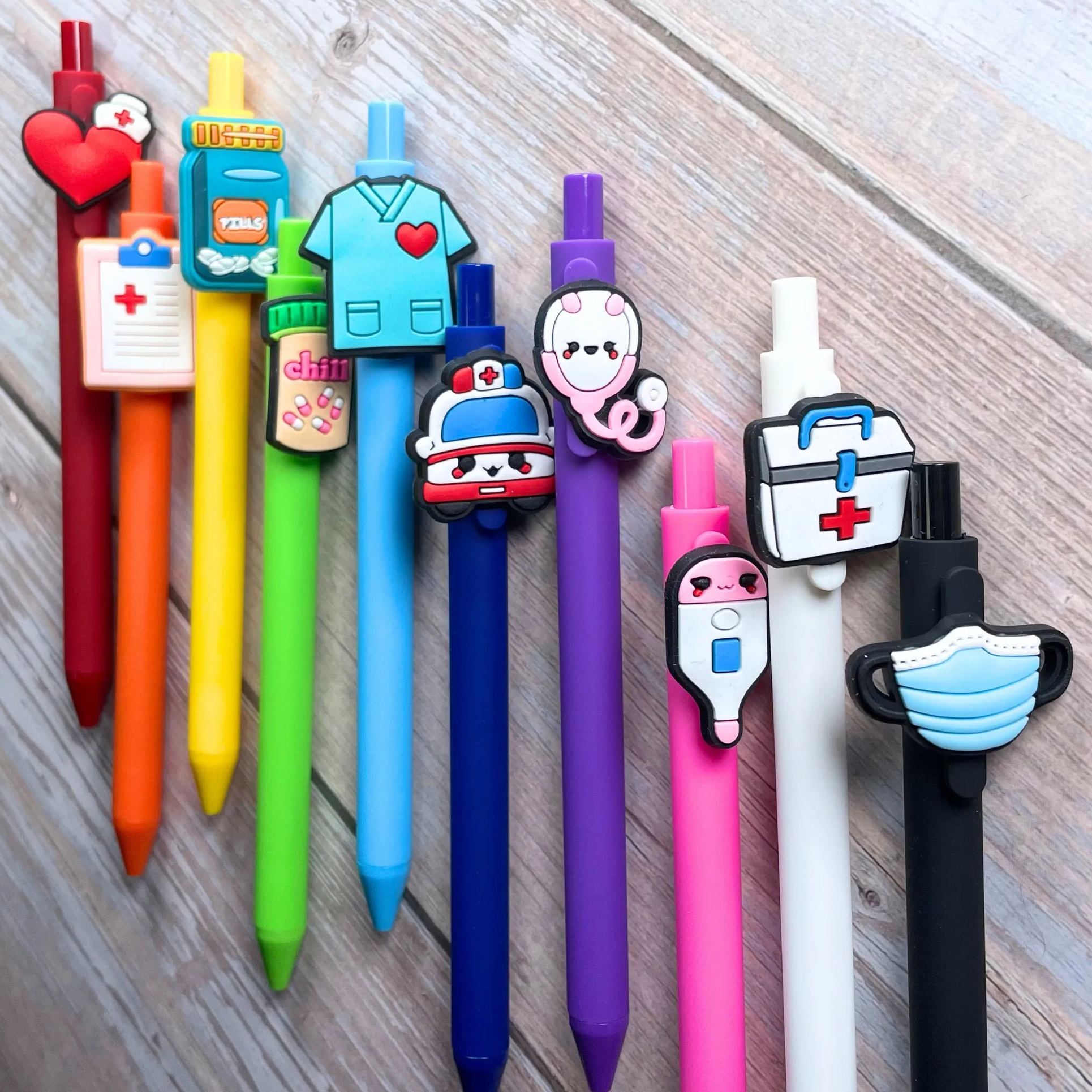 10 PC Cute Nursing Pens Set in Bulk with Heart and Syringe