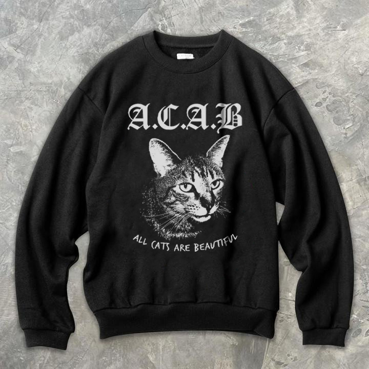 All Cats Are Beautiful Round Neck Men's Sweatshirt
