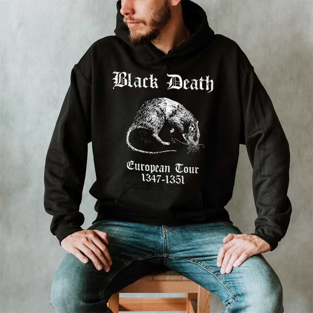 Black Death Medieval Black Humor Plague Rat Satire Horror Men's Hoodie