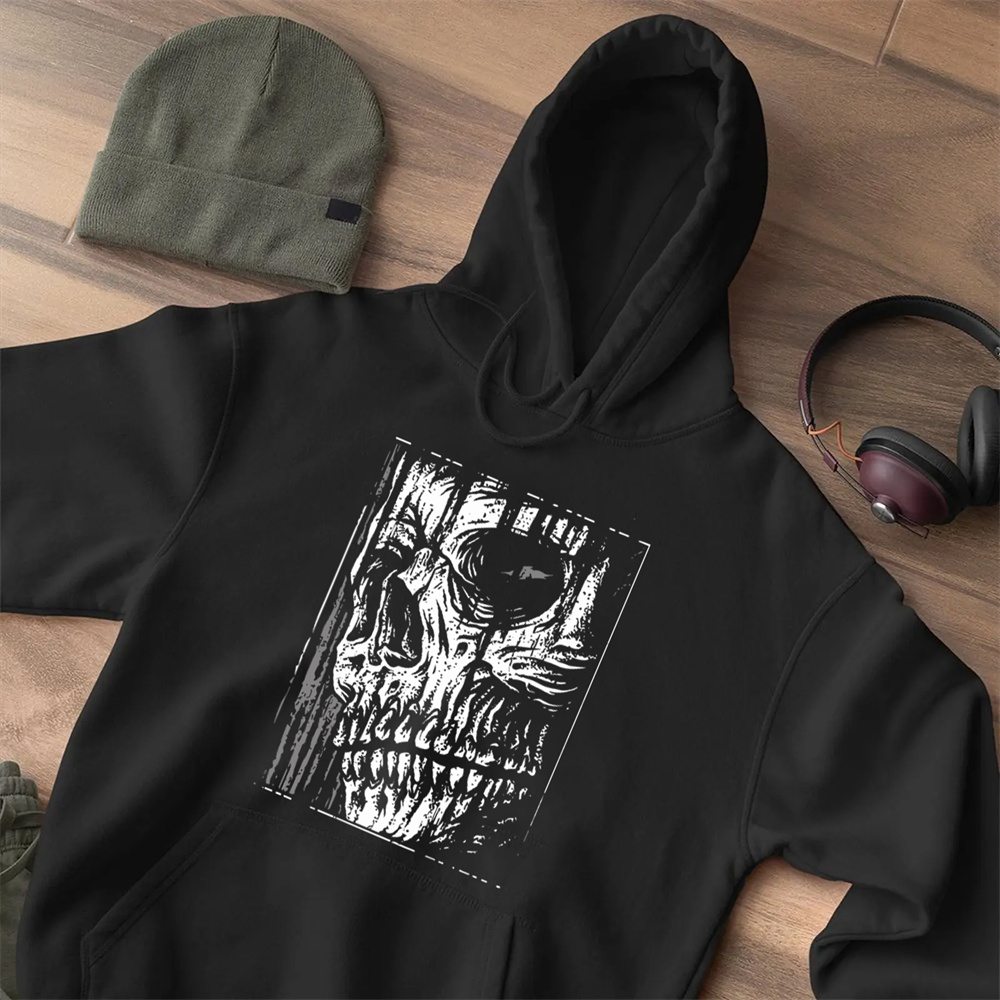 Retro Skull Print Men's Hoodie