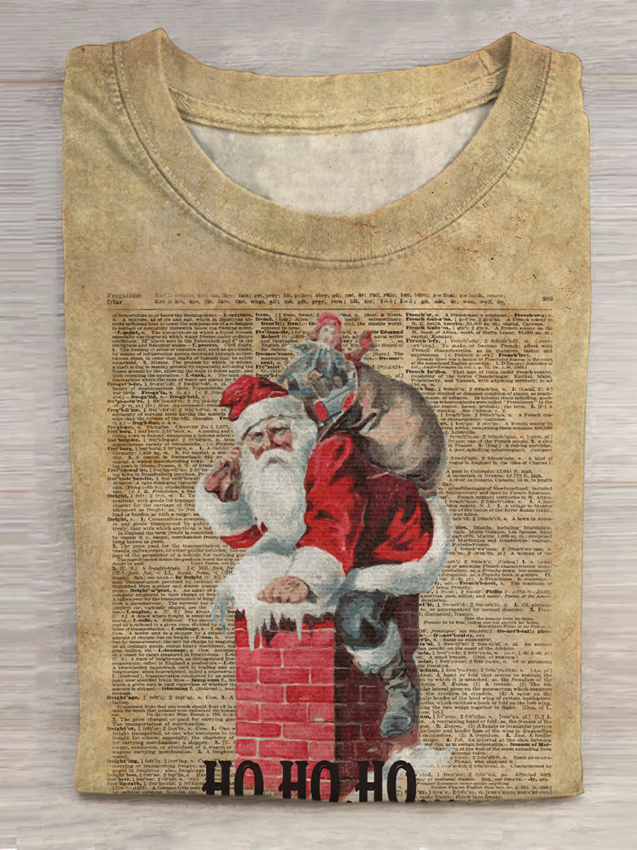 Funny Santa Claus Round Neck T-Shirt