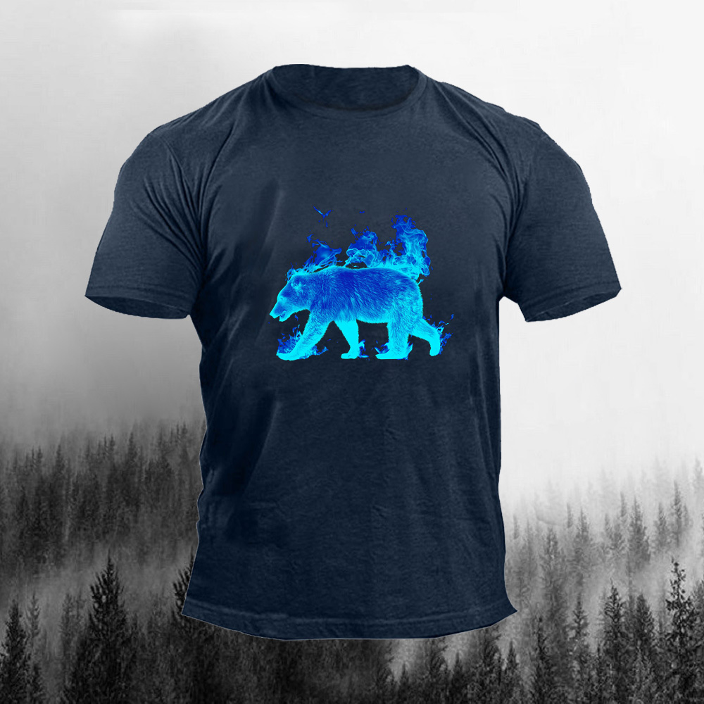 Polar Bear Round Neck Short Sleeve T-Shirt