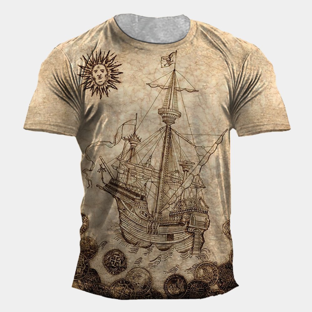 Horror Nautical Crew Neck T-Shirt