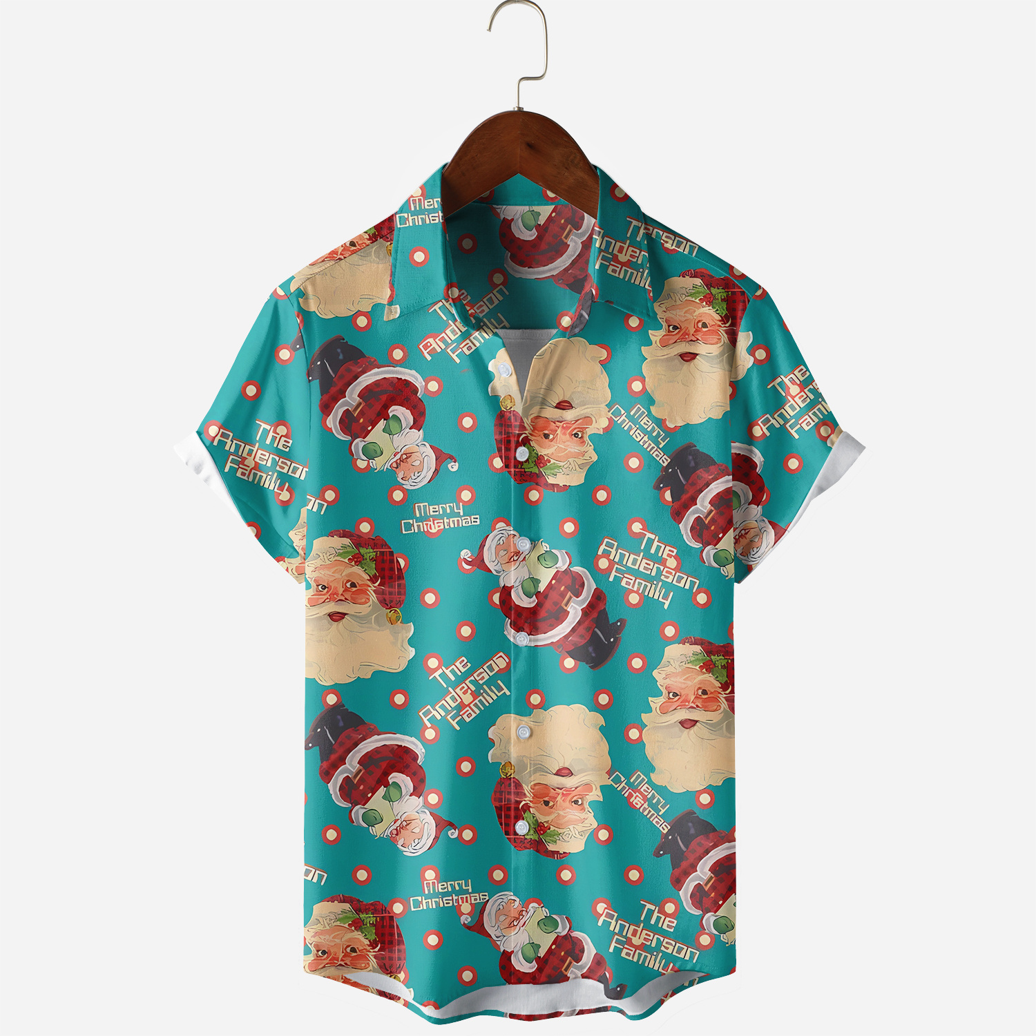 Santa Claus Printing Short Sleeve Casual Shirt