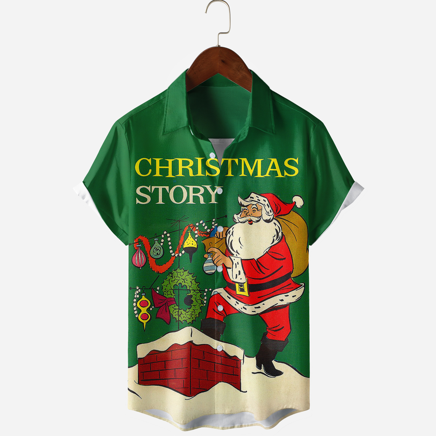 Christmas Story Printing Short Sleeve Casual Shirt