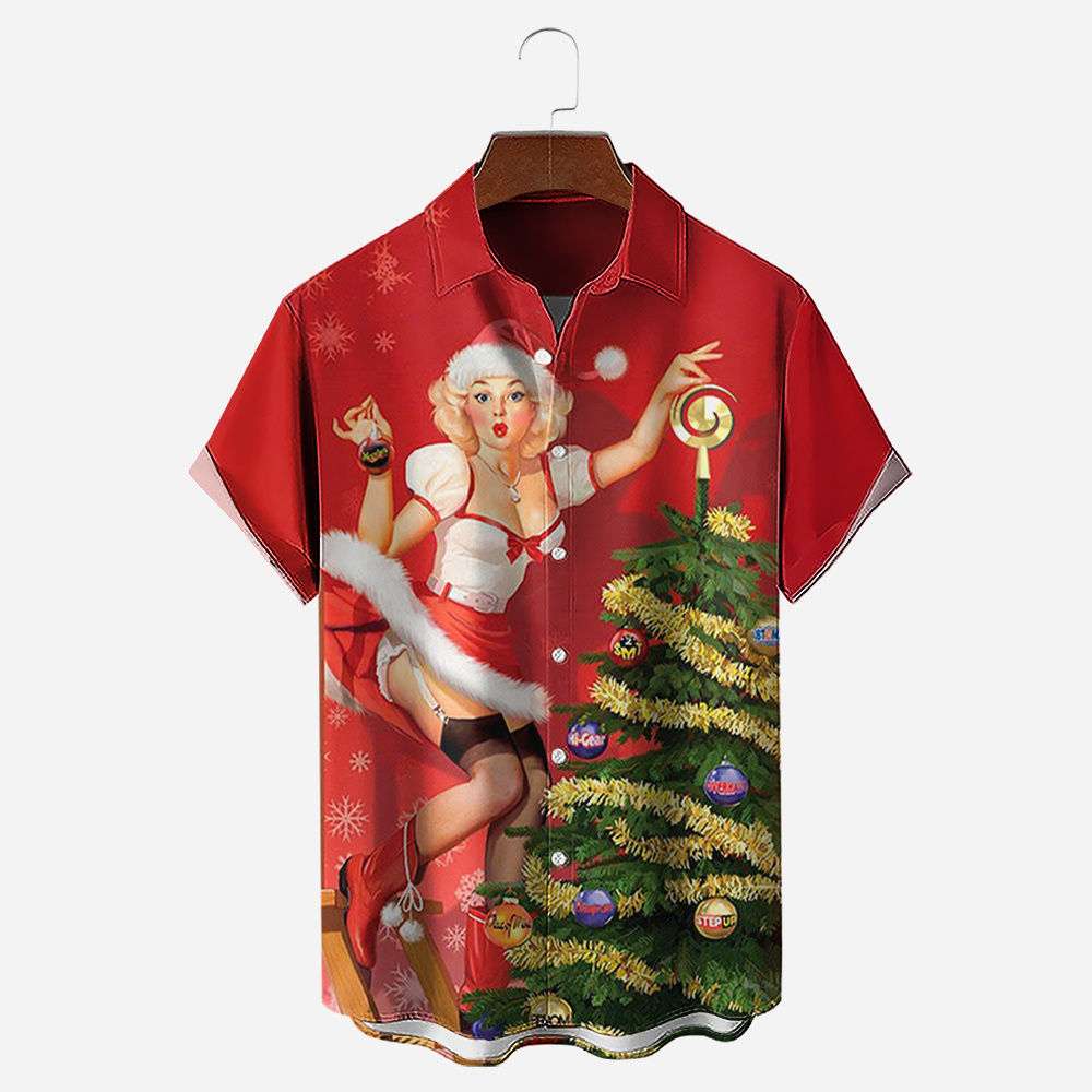 Christmas tree short sleeve shirt