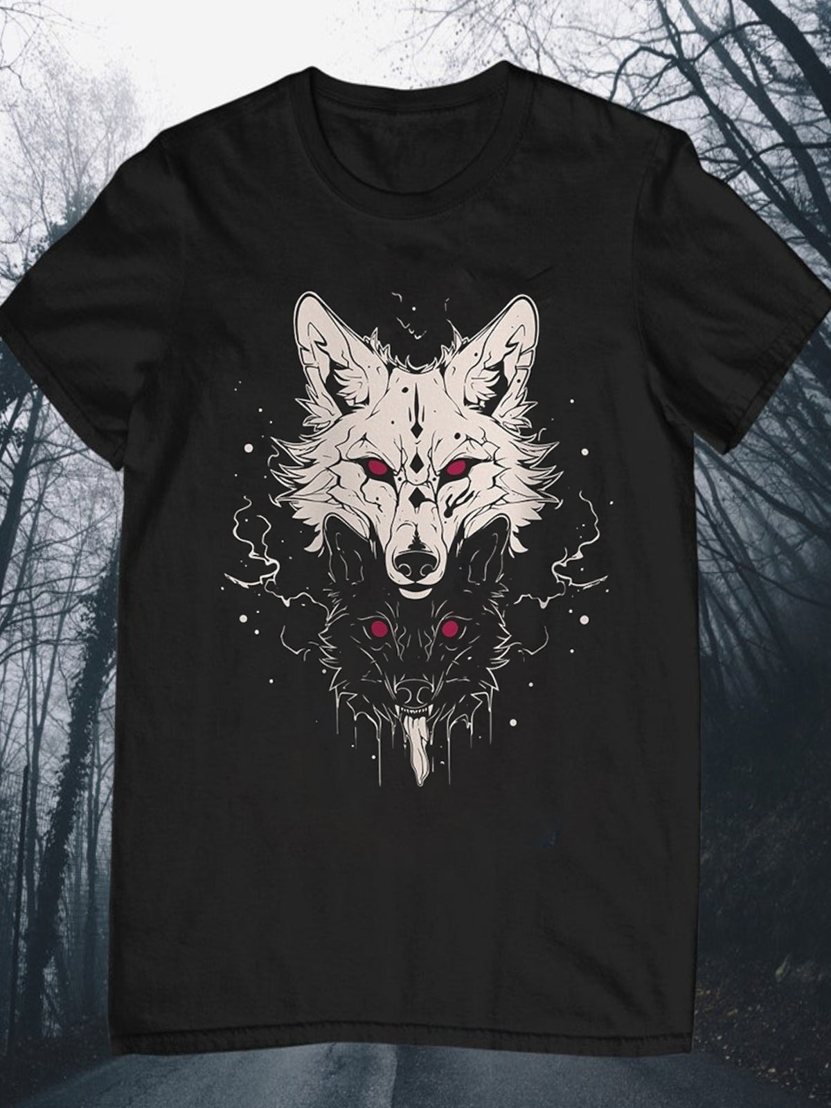 Scary Werewolf Print Round Neck Short Sleeve Men's T-Shirt