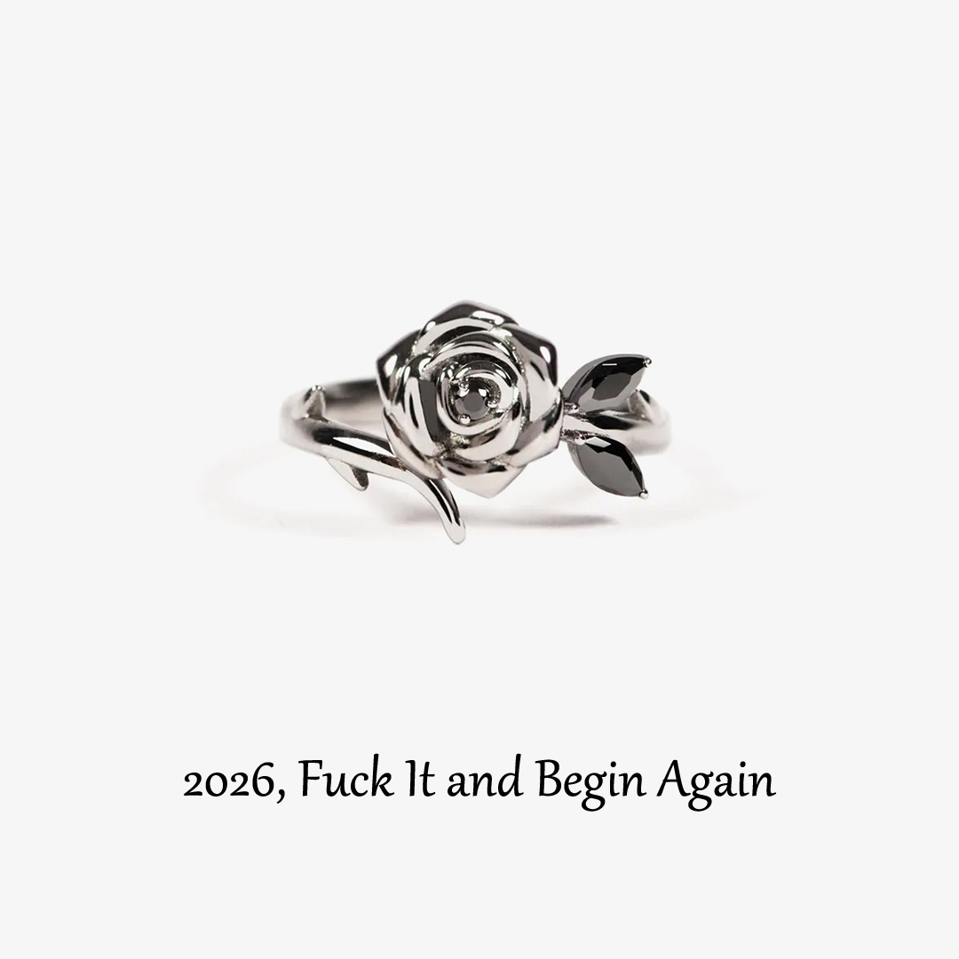 Begin Again Black Rose Ring