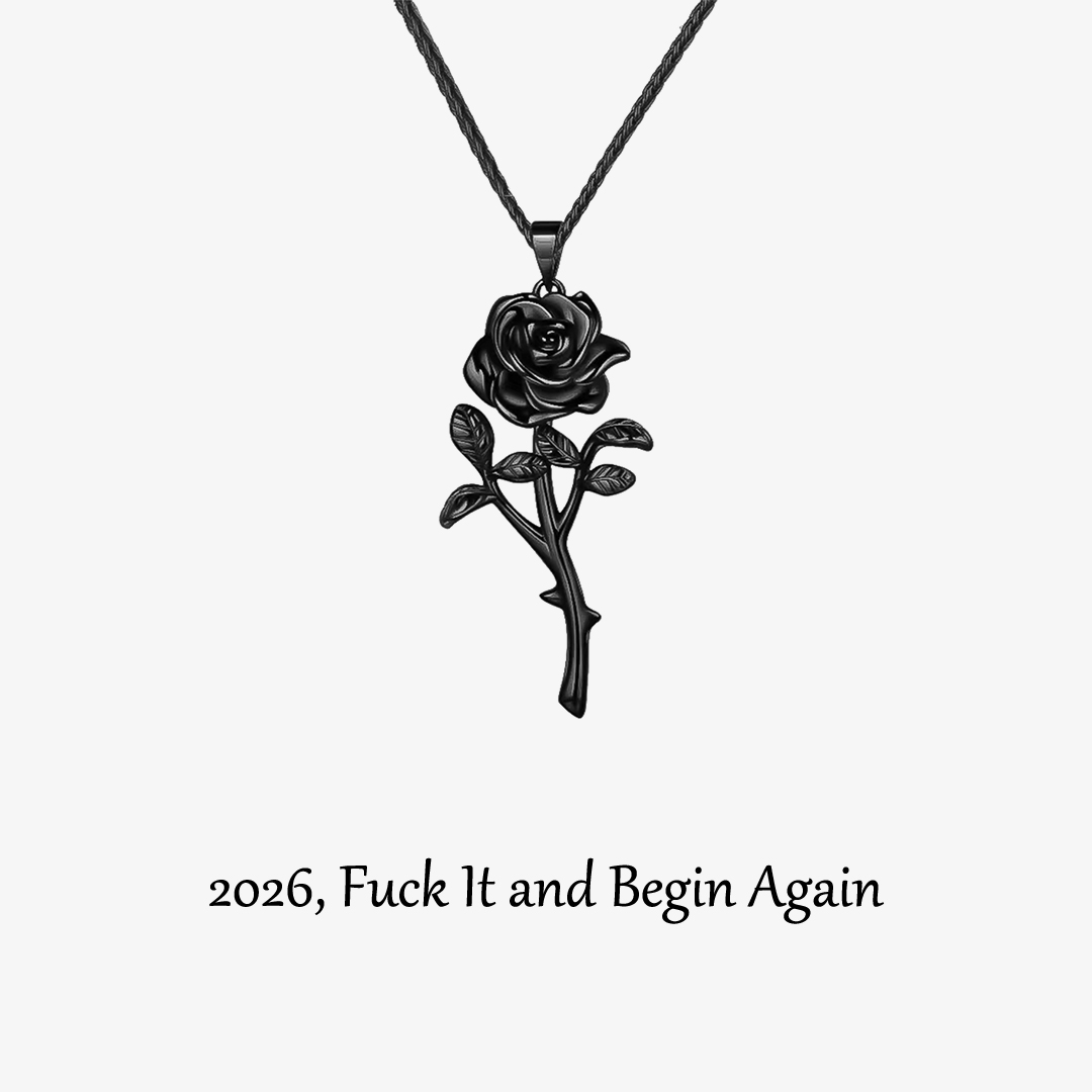Begin Again Black Rose Necklace