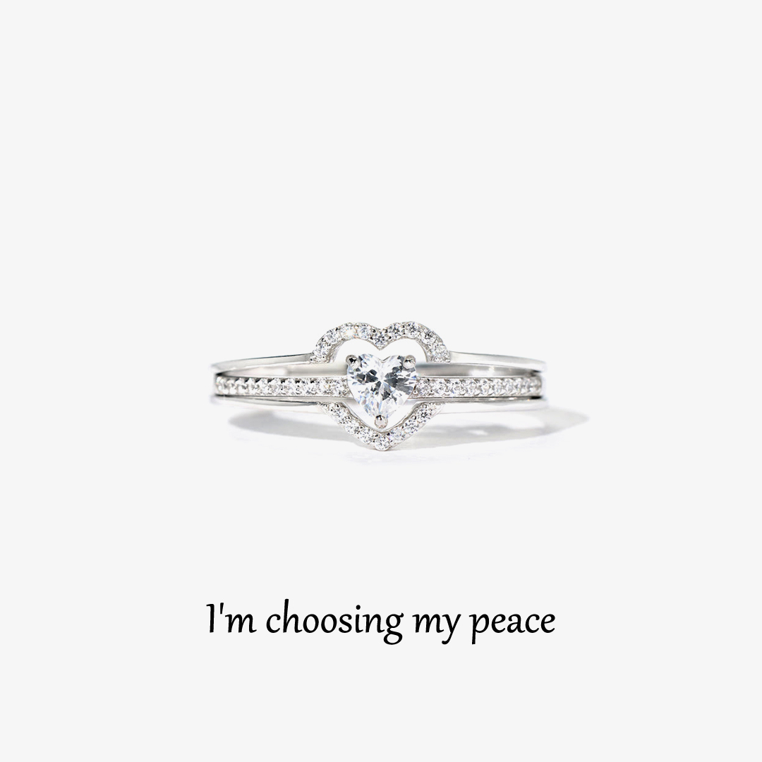 For Self- S925 Self Love Always Keep Myself In Heart Ring