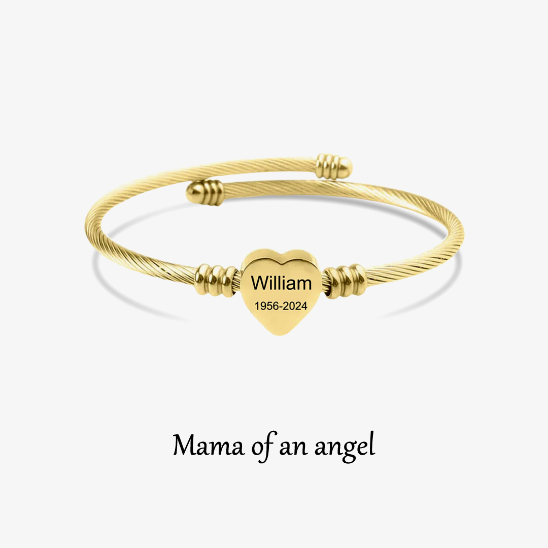 Name and year customized love open bracelet 