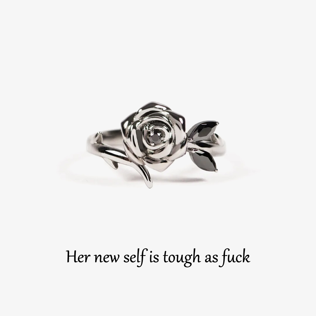  Strong as fuck Black Rose  Ring 