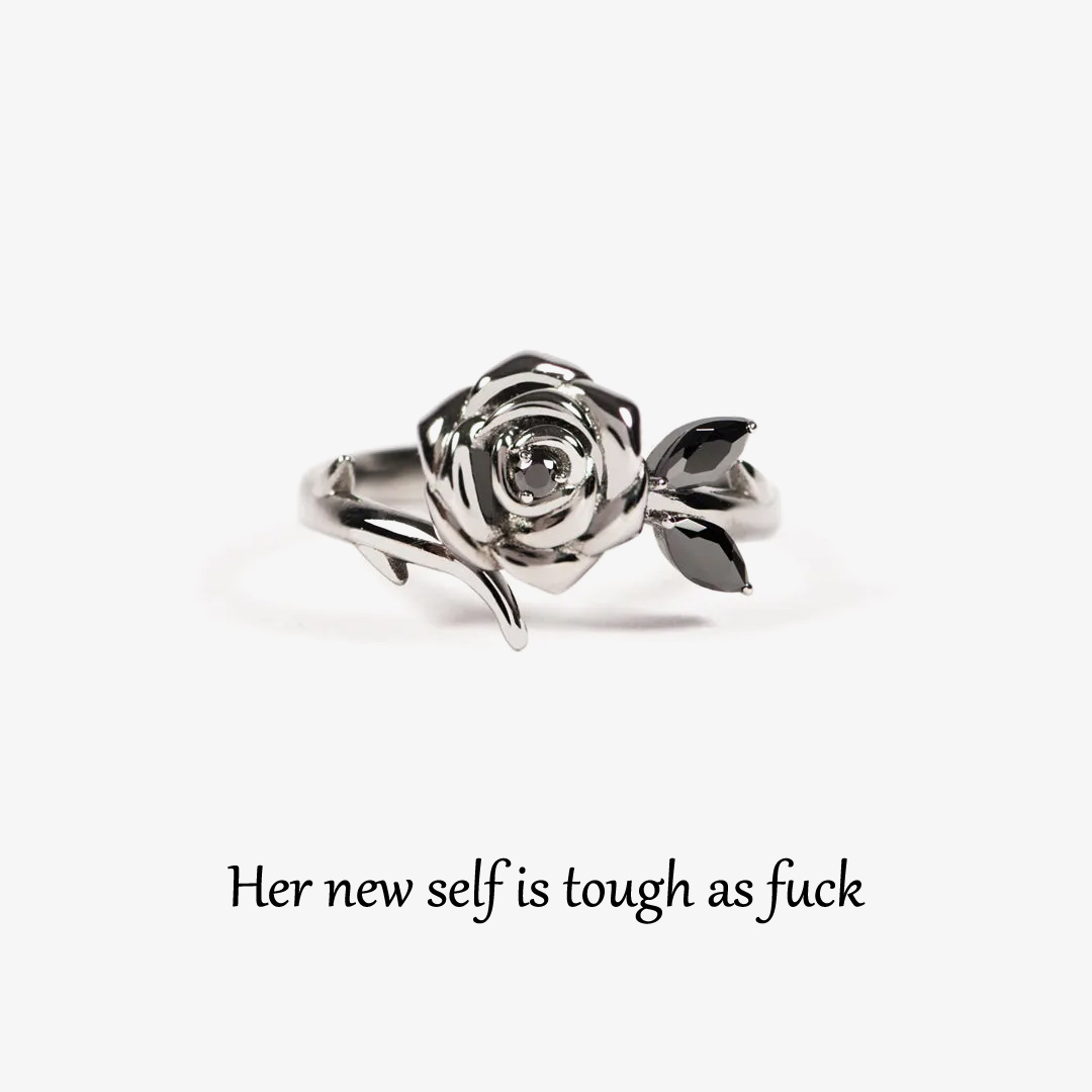  Strong as fuck Black Rose  Ring 