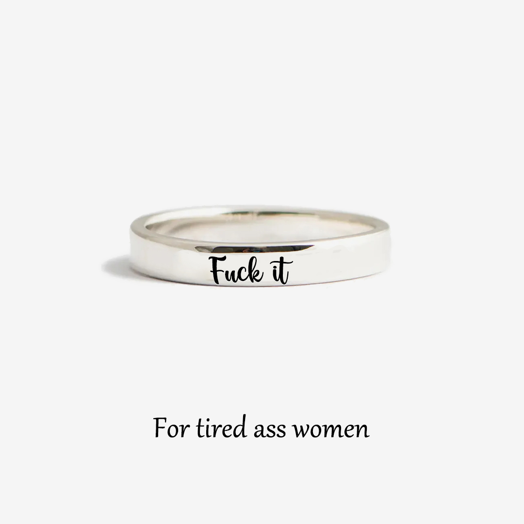 S925 Fuck It Circle Ring 