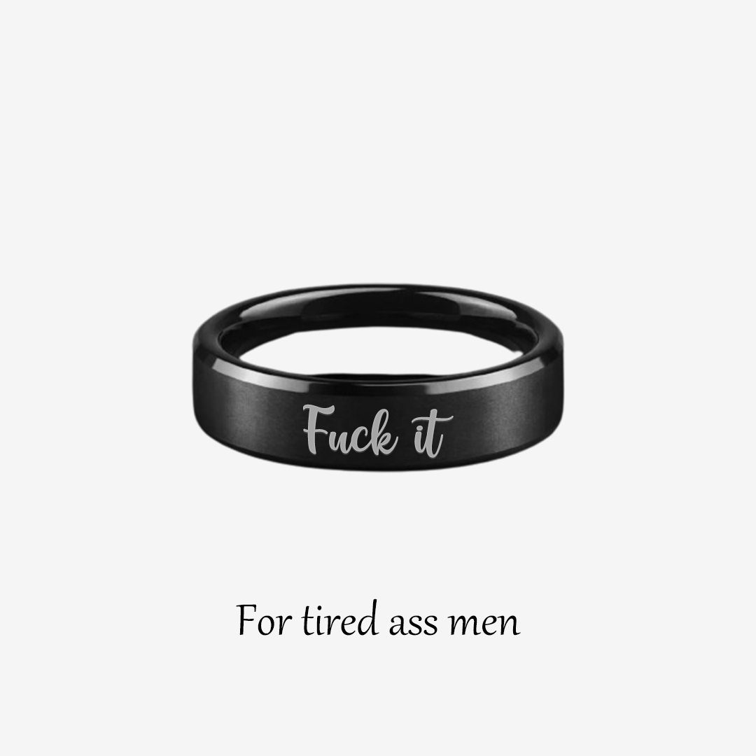 Fuck It Black Stainless Steel Ring 