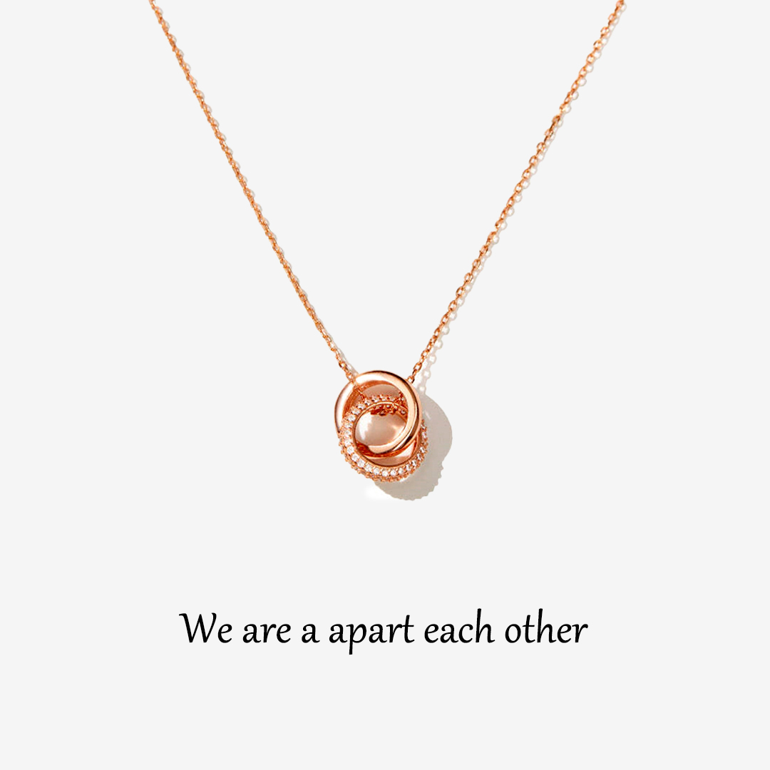 For Mother -  You Are A Part Of Me I Am A Part Of You Diamond Circle Necklace