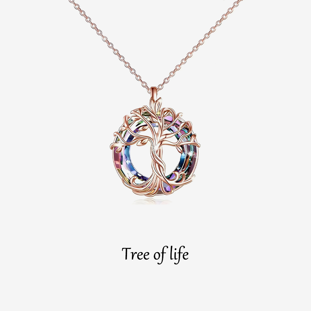 For Mom - S925 Mom is the Family Root Tree Crystal Necklace