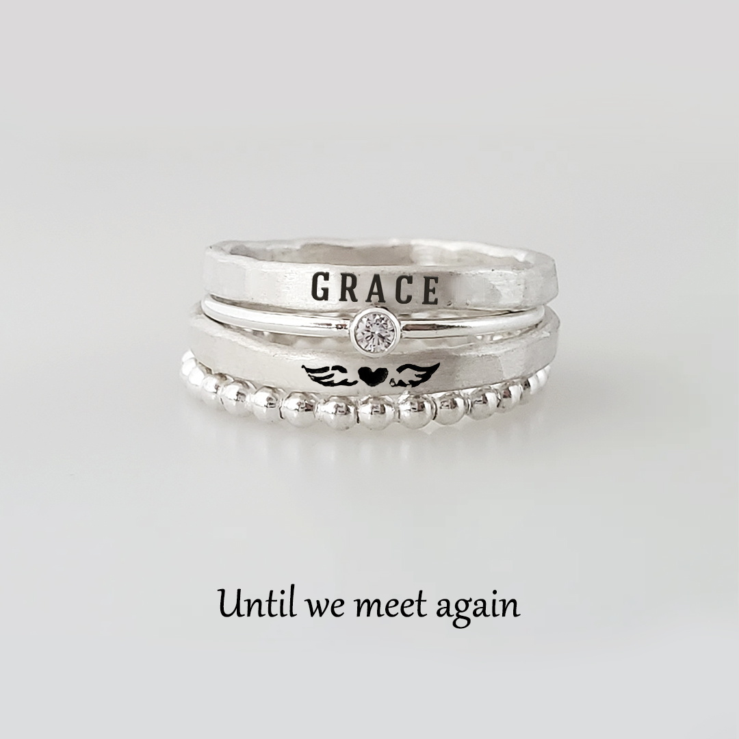 For Memorial-Meet Again Stacked Ring - 4 Rings Set