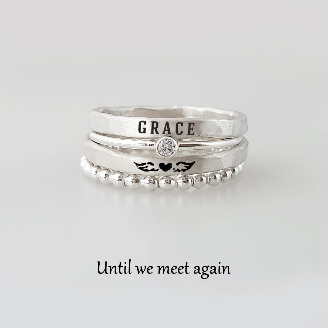 For Memorial-Meet Again Stacked Ring - 4 Rings Set