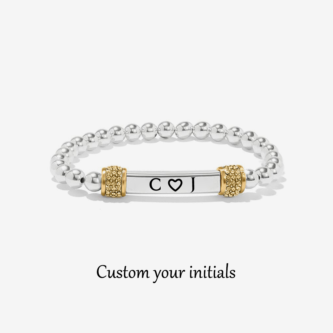 For Love- Initials Custom Bead Bracelet