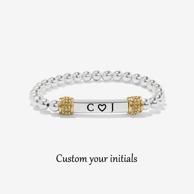 For Love-  Initials Custom Bead Bracelet