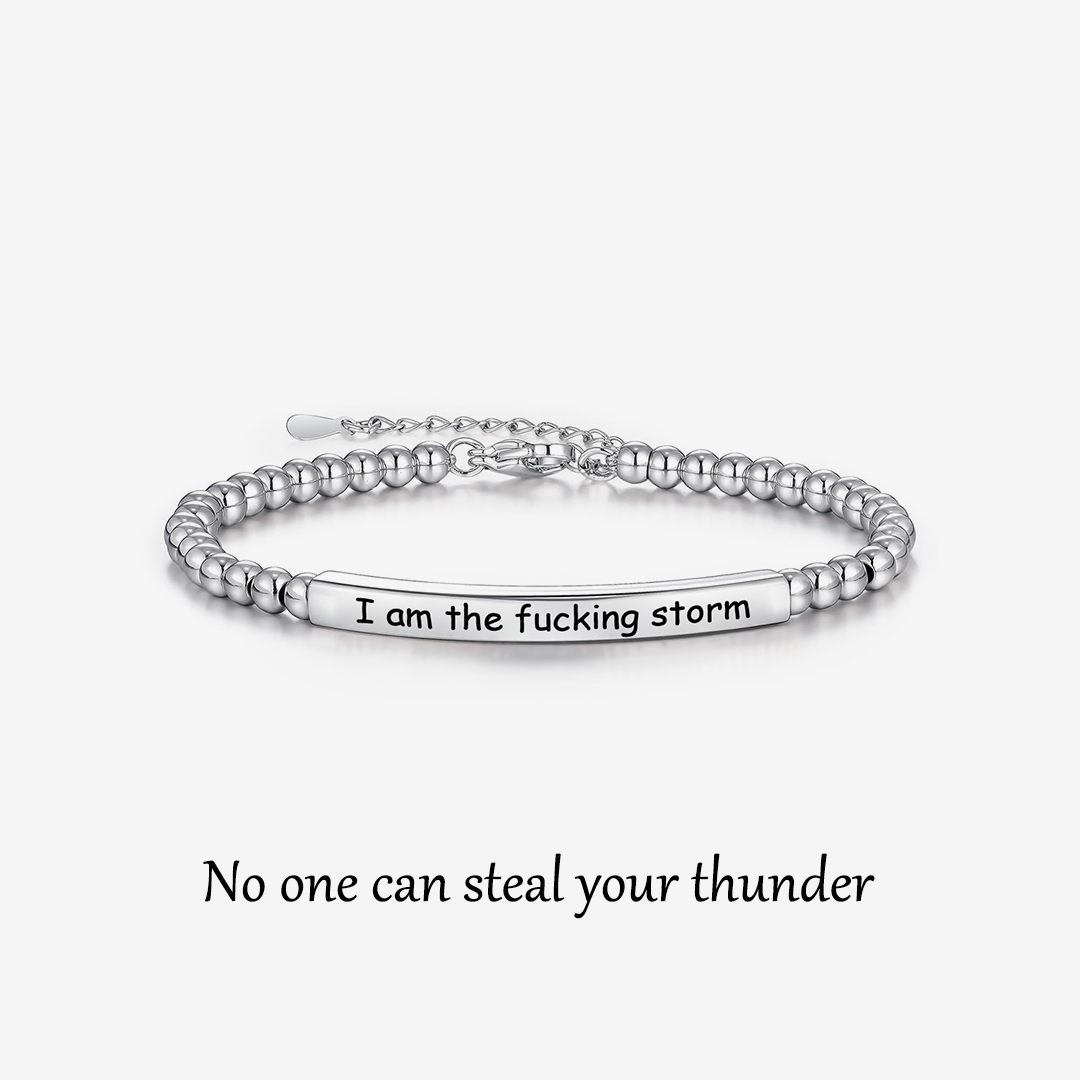 I Am The Fucking Storm Long Beaded Bracelet 
