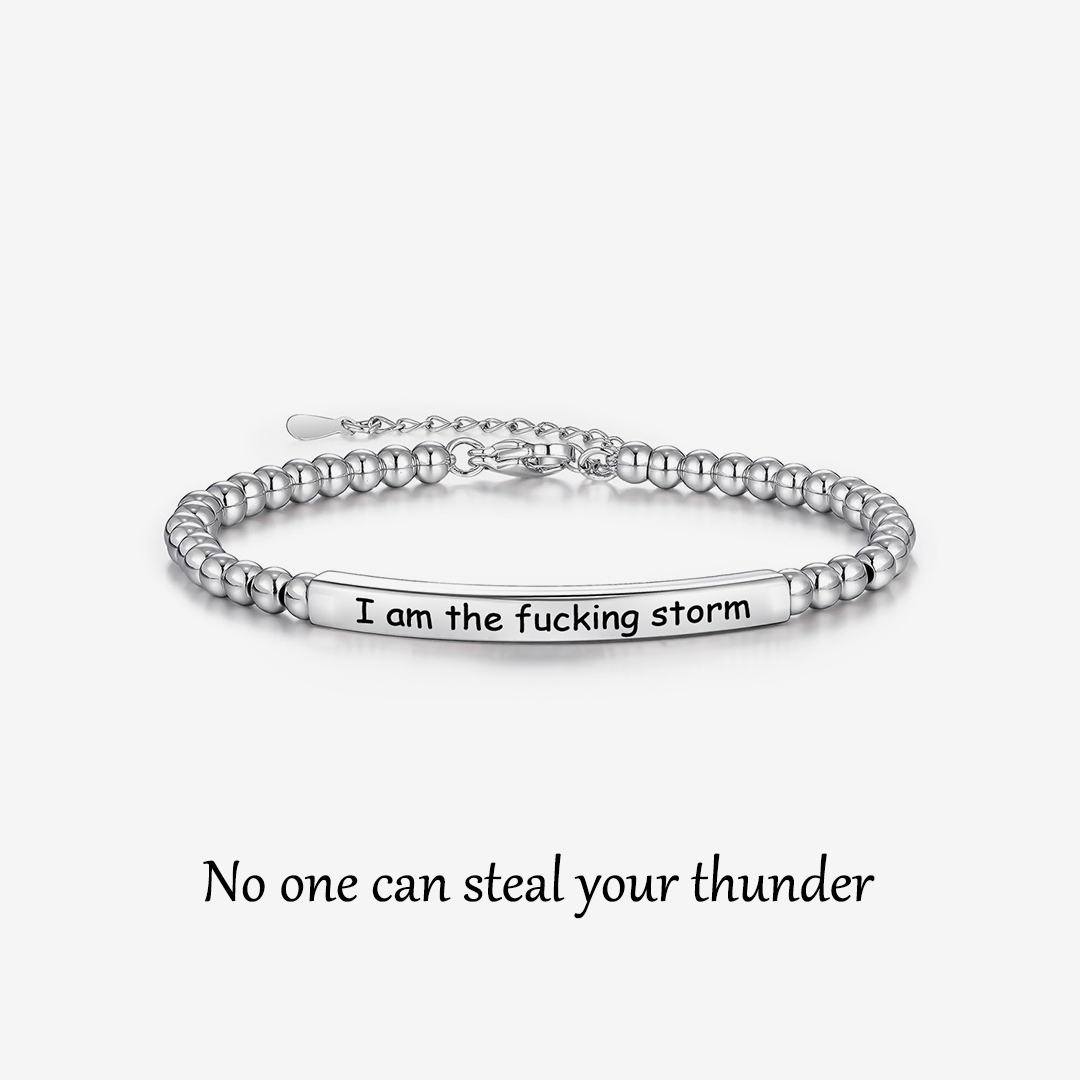 I Am The Fucking Storm Long Beaded Bracelet 