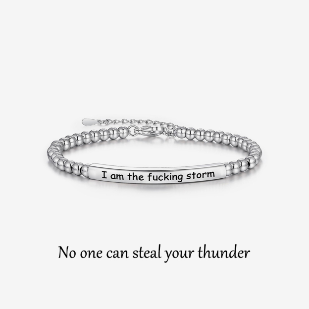 I Am The Fucking Storm Long Beaded Bracelet 