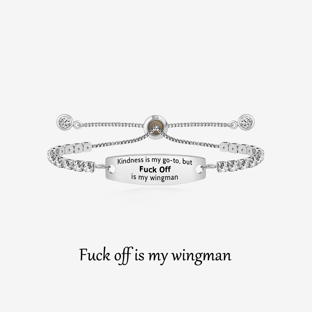 Fuck Off Engraved Tennis Bracelet