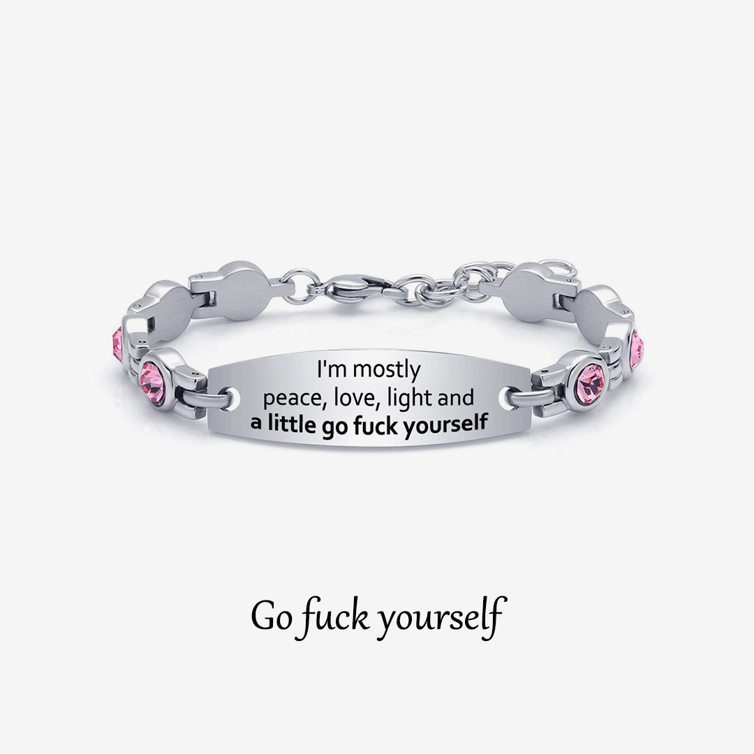 Love and Peace Circle Diamond Chain Bracelet
