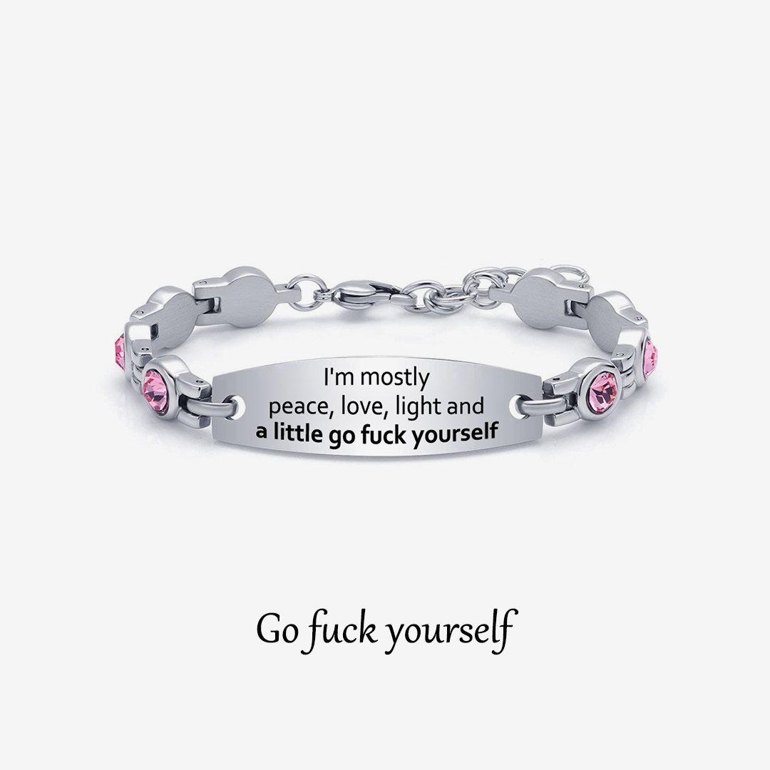 Love and Peace Circle Diamond Chain Bracelet