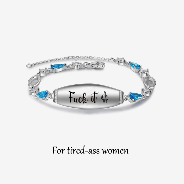 Fuck It Engraved Blue Diamond Bracelet